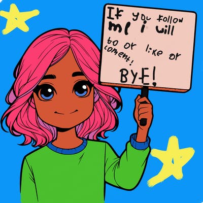 realistic girl holding up a sign