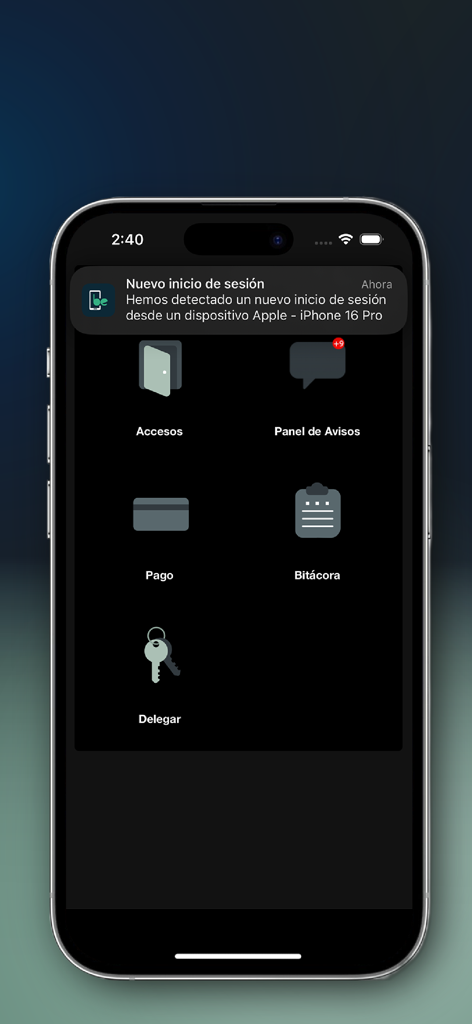 beResident - beResident mobile app dashboard showing security and community management features