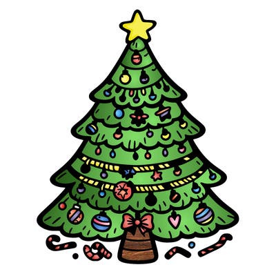 christmas tree with lots of details