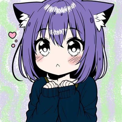 shy anime catgirl