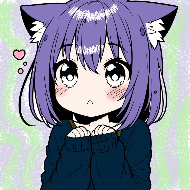 shy anime catgirl