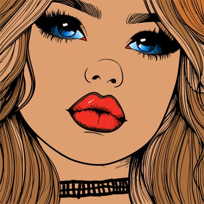 really realistic girl with lips