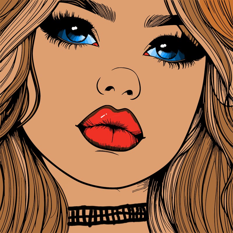 really realistic girl with lips