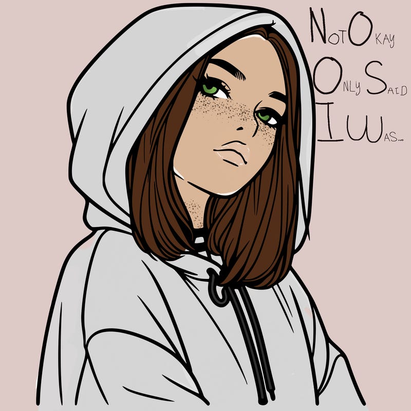 a realistic girl in a hoodie