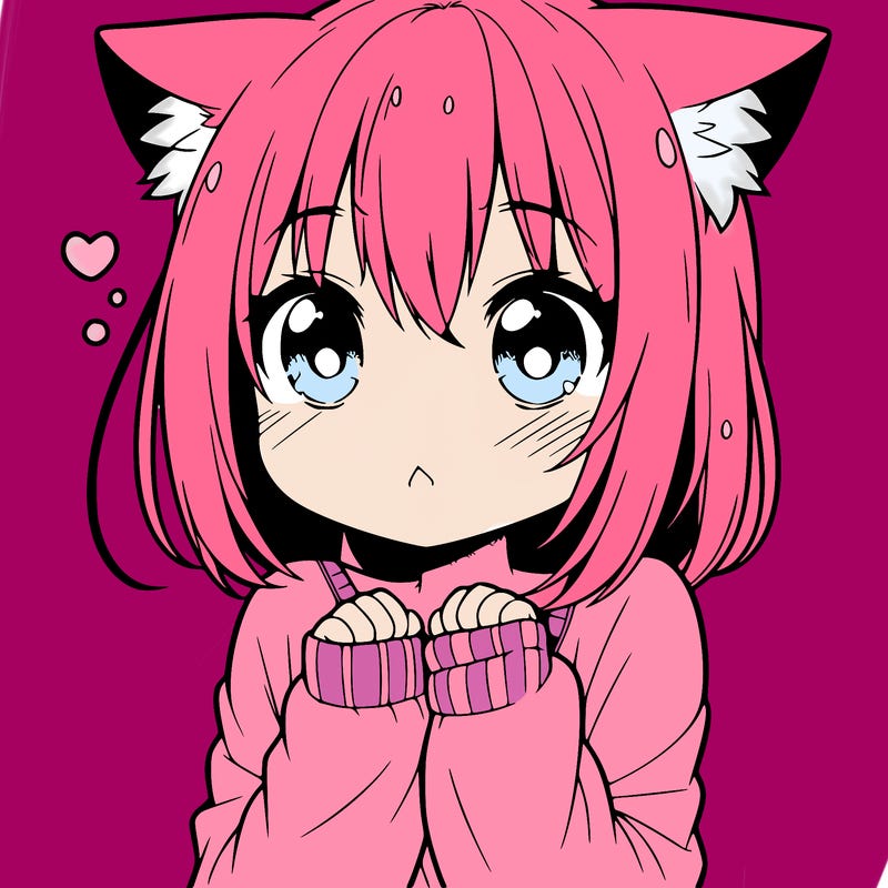 shy anime catgirl