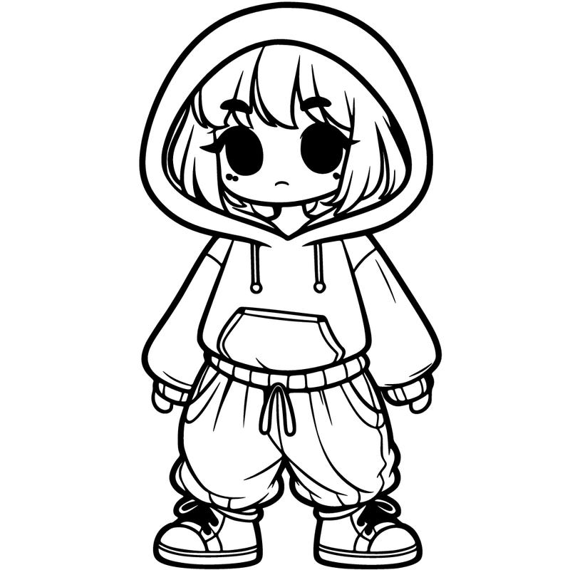 girl with baggy clothes