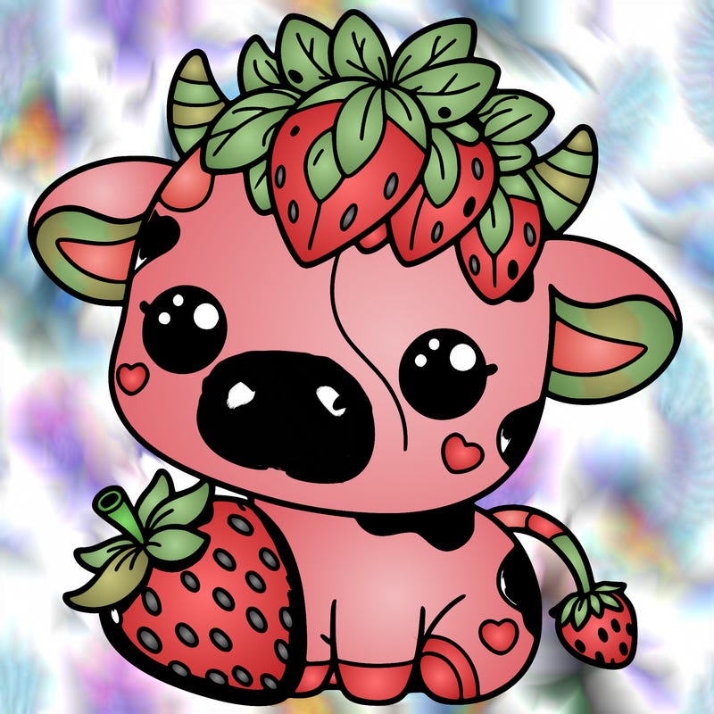 cute strawberry cow