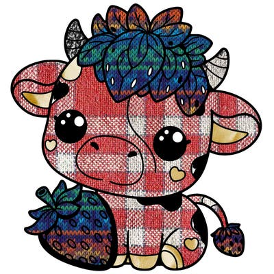 cute strawberry cow