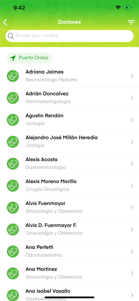 Guía Médica de Venezuela - Directory of medical specialists in Puerto Ordaz on the Guia Medica de Venezuela mobile app.