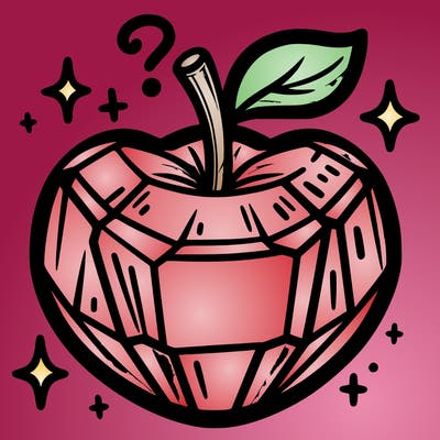 very shiny crystal apple