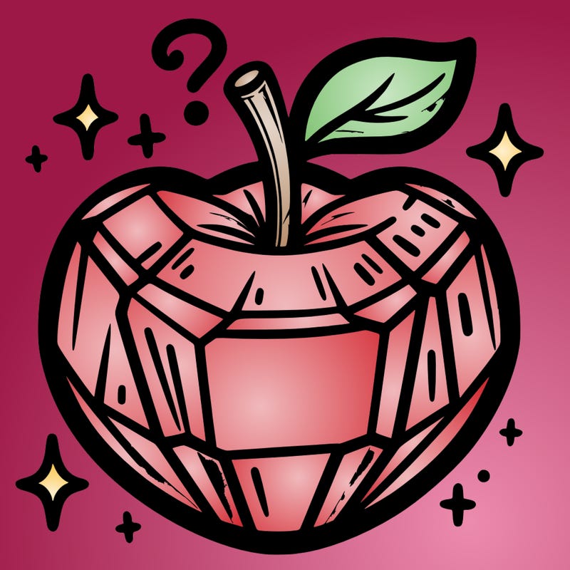 very shiny crystal apple