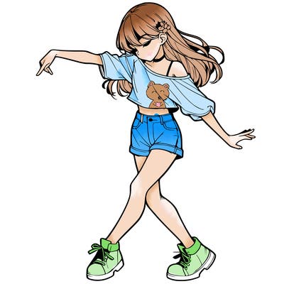 realistic girl danceing
