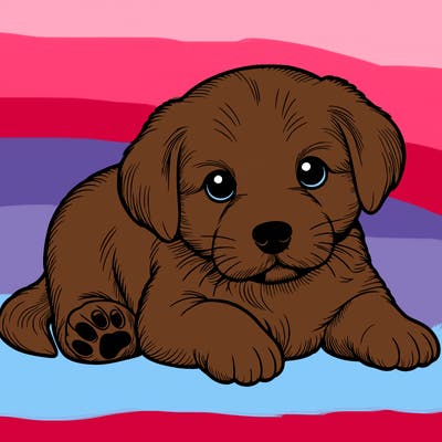 a cute realistic puppy