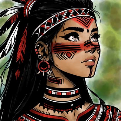 realistic tribal manga woman