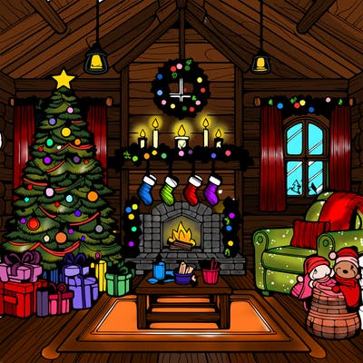 christmas house interior
