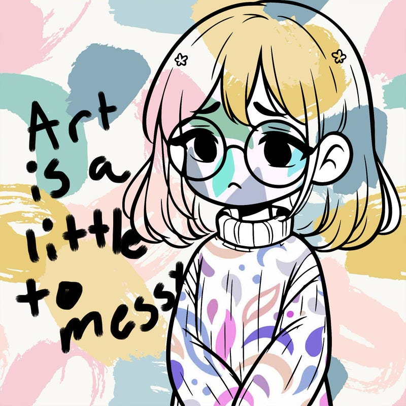 sad girl with glasses in a sweater