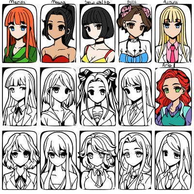 girls that look diffrent anime