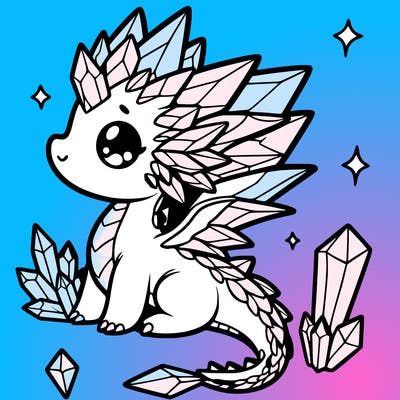 little cute crystal dragon