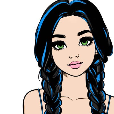 realistic girl with braids