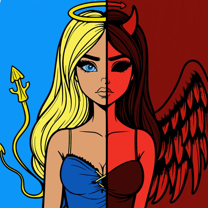 devil vs angel realistic girl