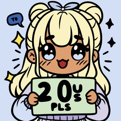 girl holding sing saying 20 subs pls