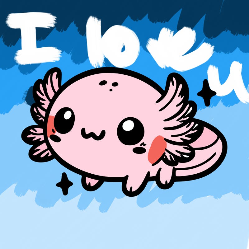 cute easy baby axolotl