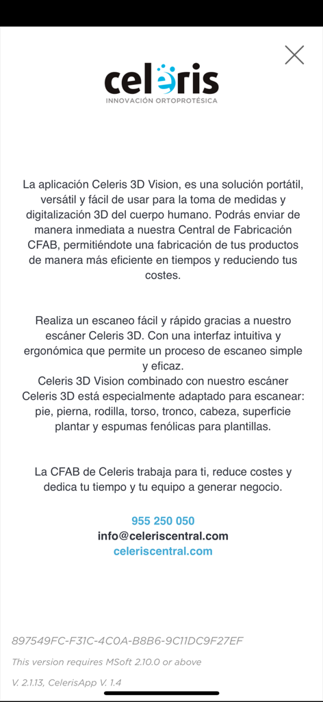 Celeris 3d Vision - Descripción general de las funciones de la aplicación Celeris 3d Vision para escaneo médico 3D y fabricación de ortesis
