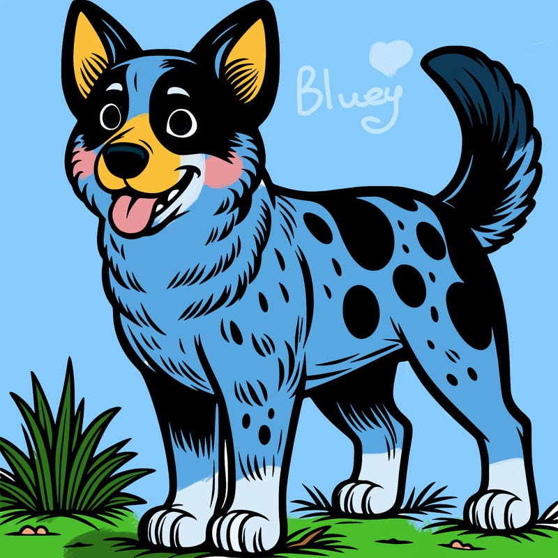 black and white blue heeler