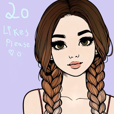 realistic girl with braids