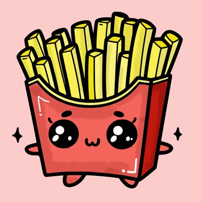 a cute. french fries