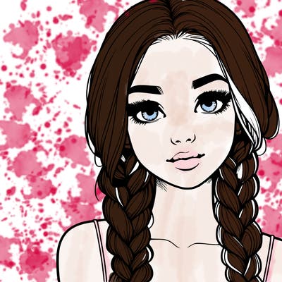 realistic girl with braids