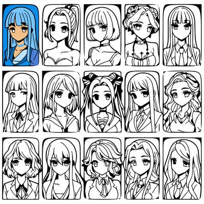 girls that look diffrent anime