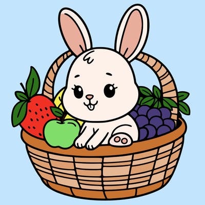bunny in a fruit basket