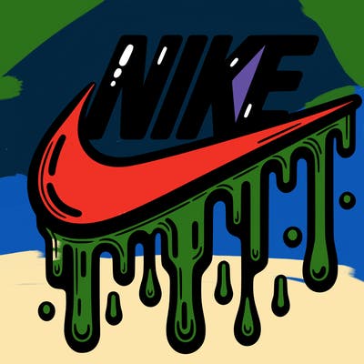 dripping nike logo