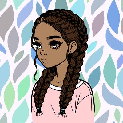 realistic girl with braids