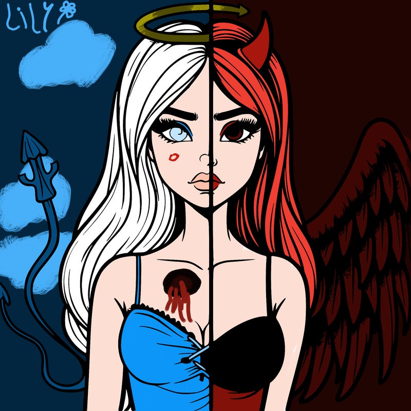 devil vs angel realistic girl