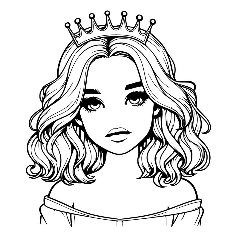 realistic girl with a crown