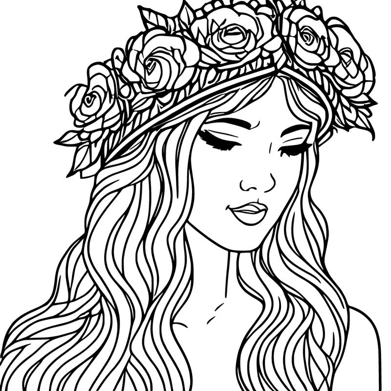 girl with flowers crown