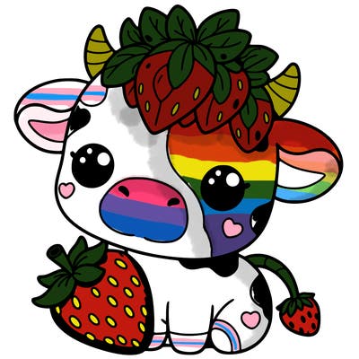 cute strawberry cow