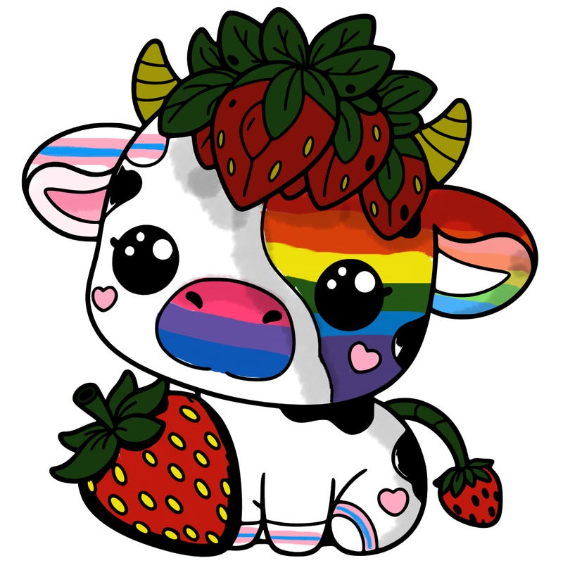 cute strawberry cow