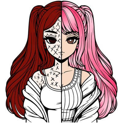 realistic girl split