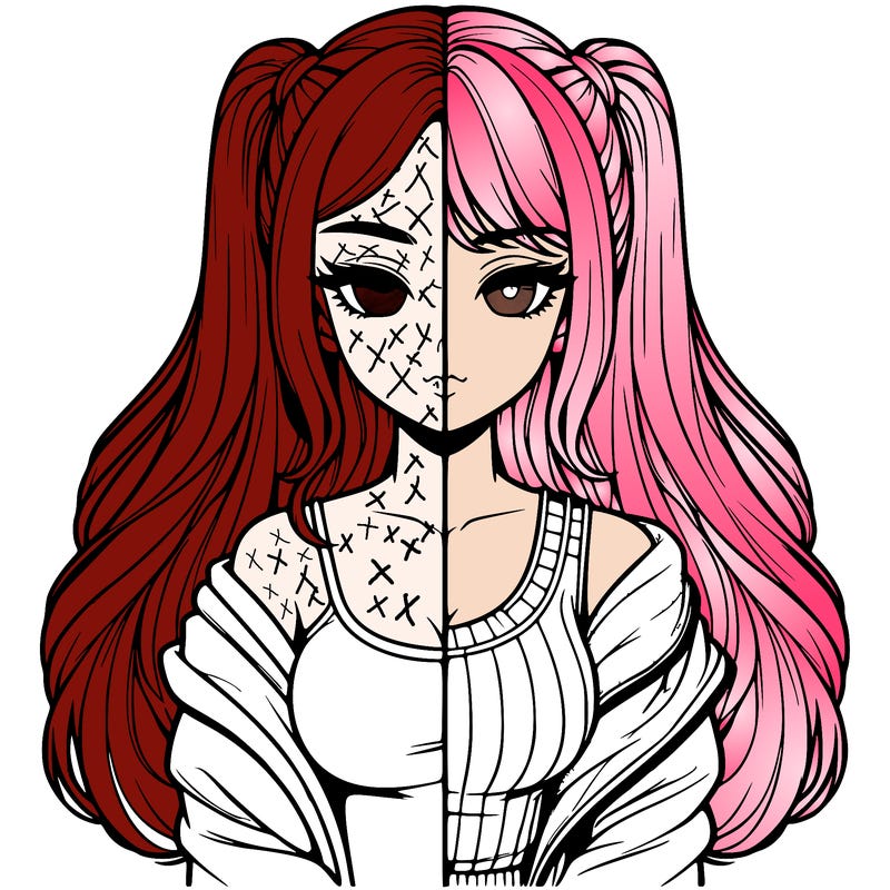 realistic girl split