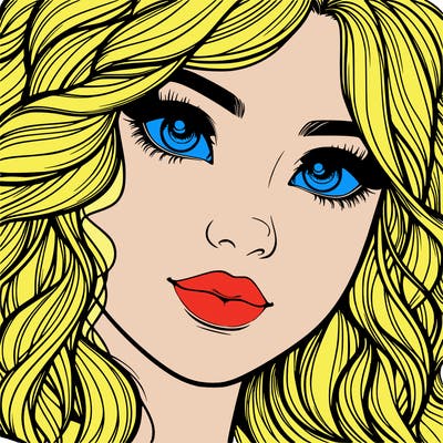 beautiful realistic girl close up to the camera with wavy hair,