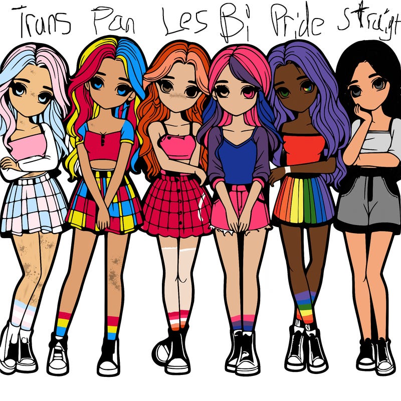 a group of girls realistic