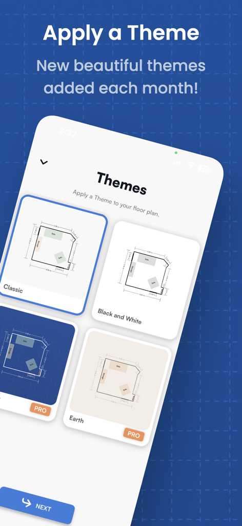 Room Wizardアプリでカスタマイズ可能な間取り図テーマの選択