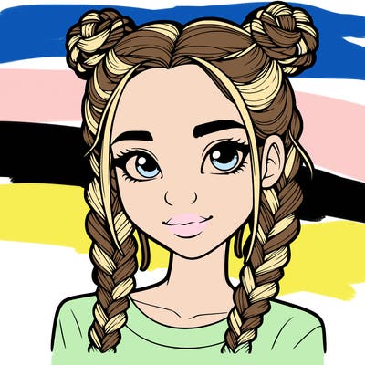 realistic girl with braids