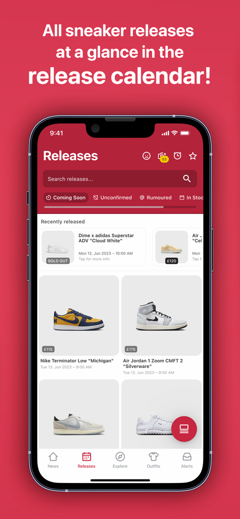 HEAT MVMNT - The Sneaker App - 今後のシューズリリースを表示するHeat Mvmntスニーカーリリース・カレンダー。