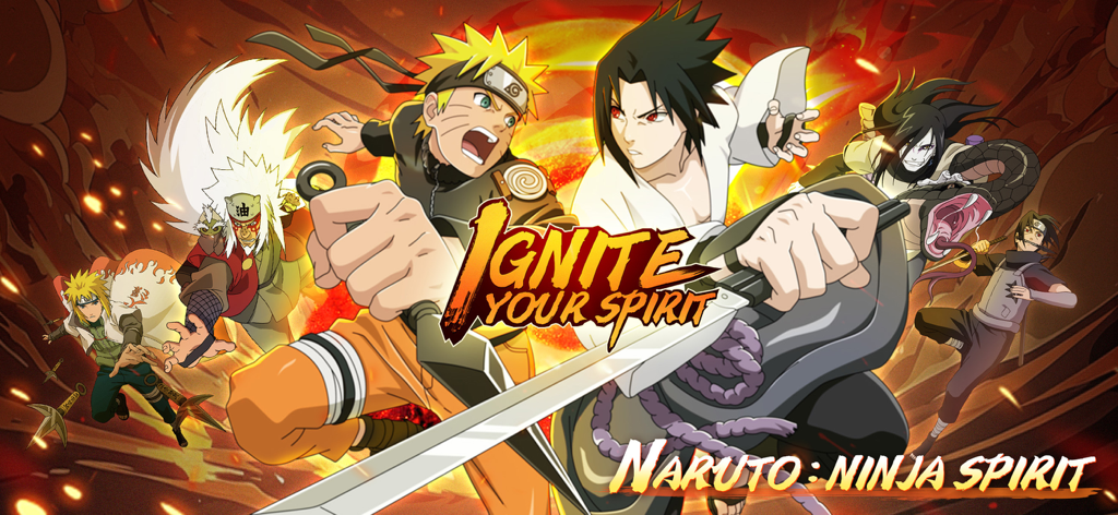 Naruto and Sasuke clashing in an action packed banner for Naruto Ninja Spirit