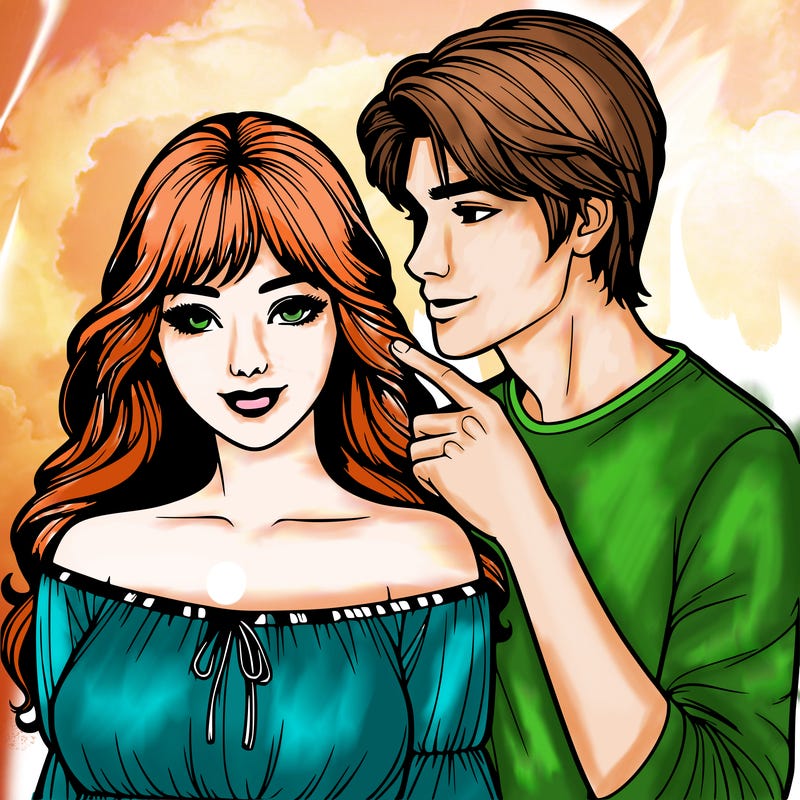 realistic girl and boy flirting