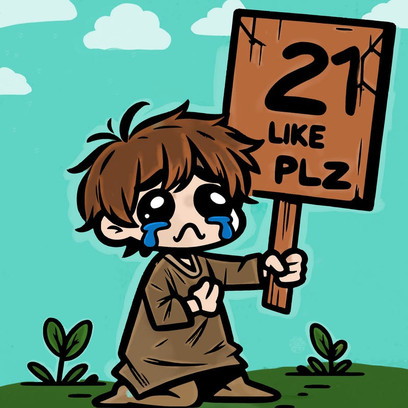 small poor toddler crying with sign that says 2 like plz